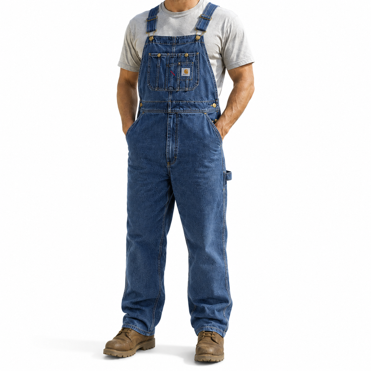 💝💝Last Day Promotion🔥Men's Denim Bib Overalls, Workwear with Adjustable Straps and Convenient Tool Pockets