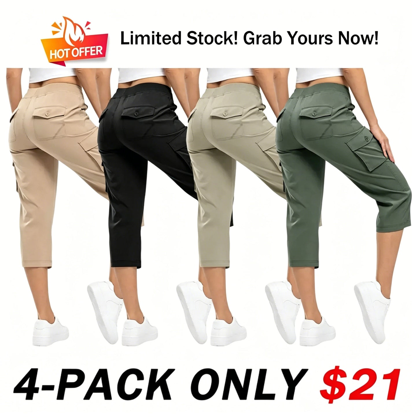 🔥Hot Summer Sale🔥Women’s Drawstring Capri Pants with Pockets for Casual Comfort Wear