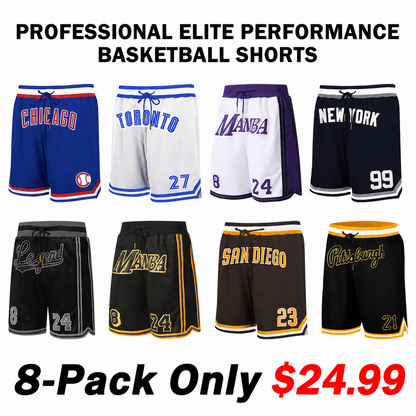🔥Regular Fit Letter & Number Print Drawstring Waist Jersey Basketball Shorts