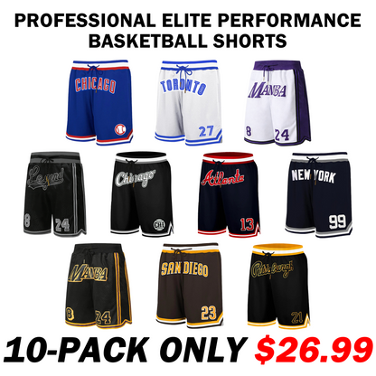 🔥Regular Fit Letter & Number Print Drawstring Waist Jersey Basketball Shorts