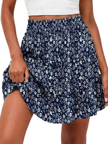 【LAST DAY SALE】Women's High-Waisted Boho Tiered Skort with Pockets