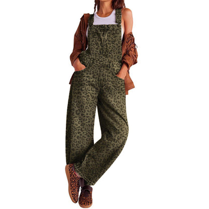 Women's Wide-Leg Denim Overall Vintage Barrel Jumpsuit