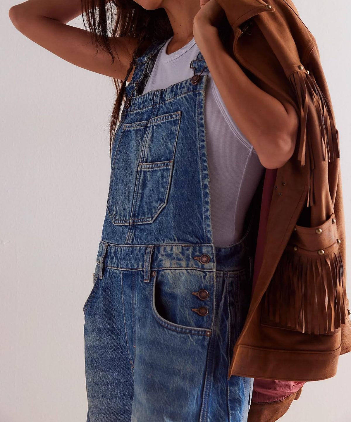 Women's Wide-Leg Denim Overall Vintage Barrel Jumpsuit