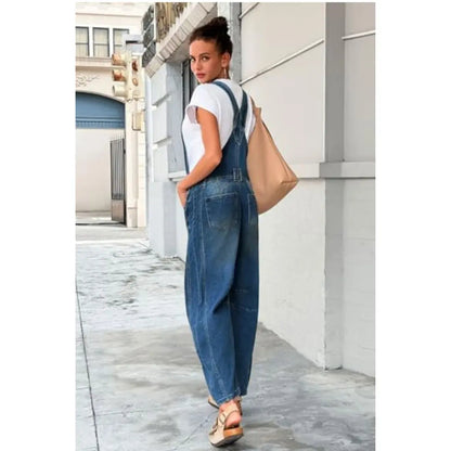Women's Wide-Leg Denim Overall Vintage Barrel Jumpsuit
