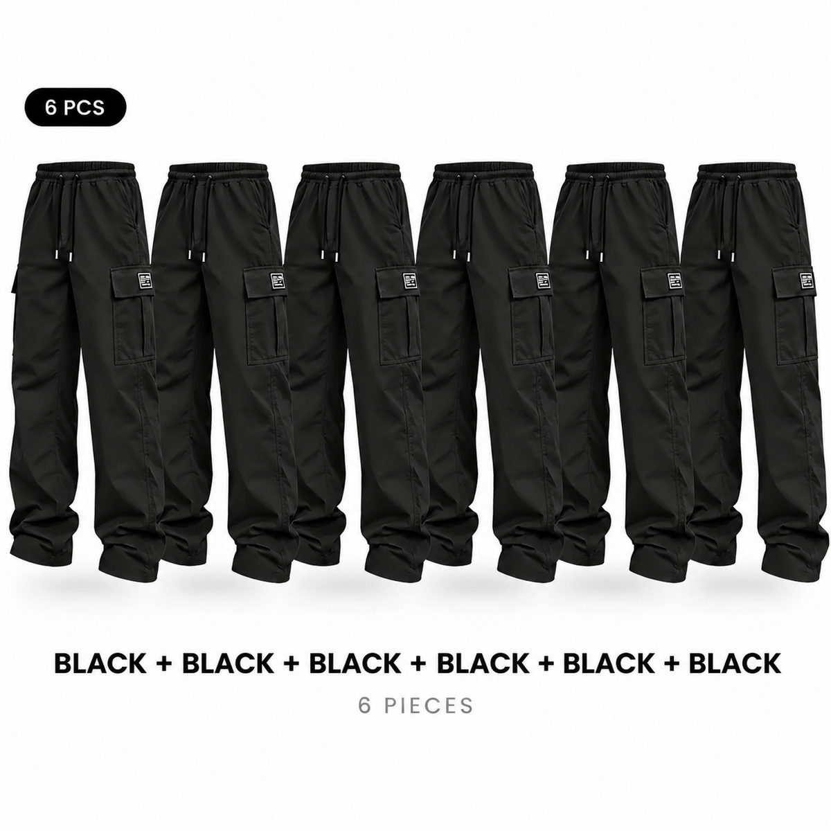 Men's cargo pants, solid-color casual loose-fit cargo trousers.