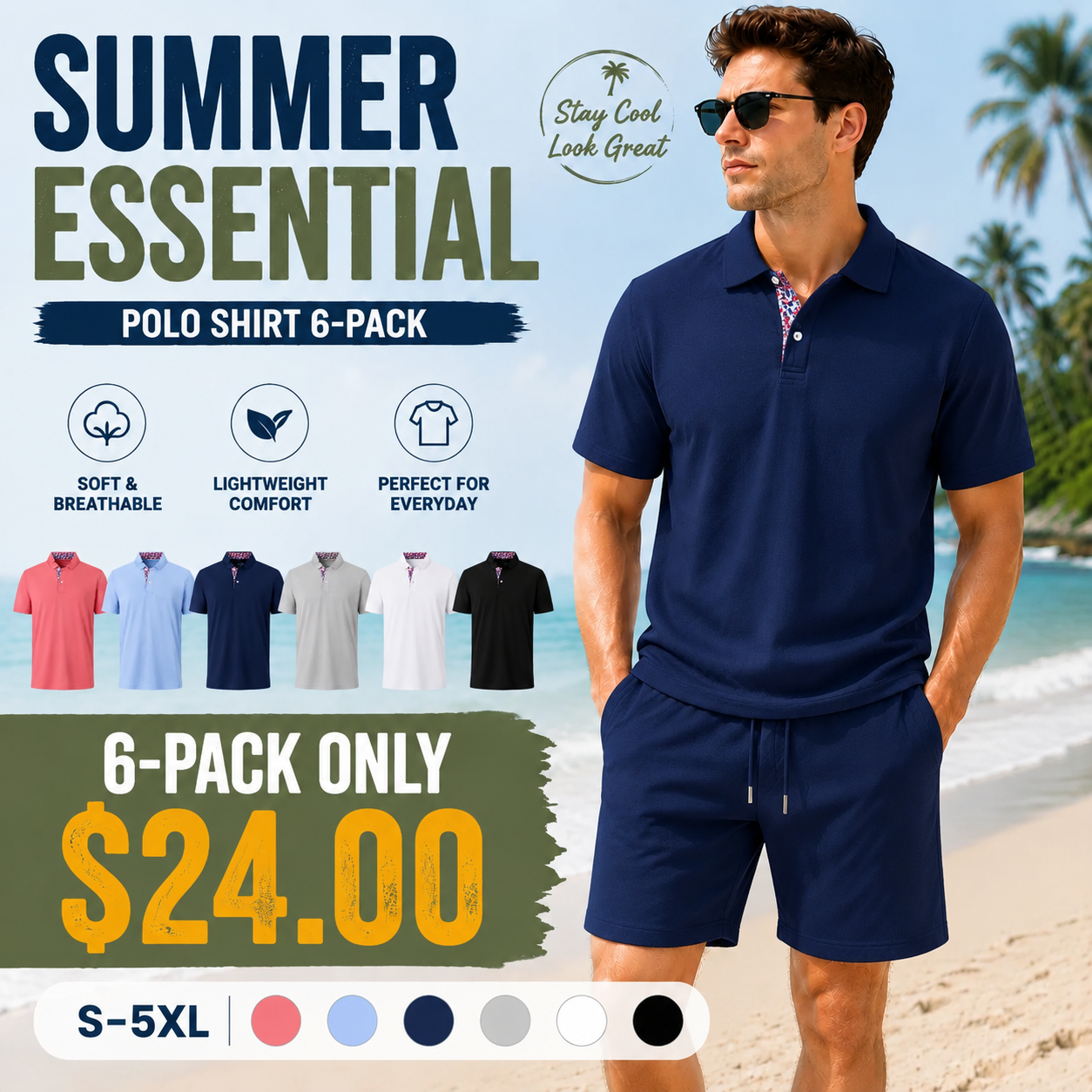 Men's Quick Dry Henley Golf Shirt